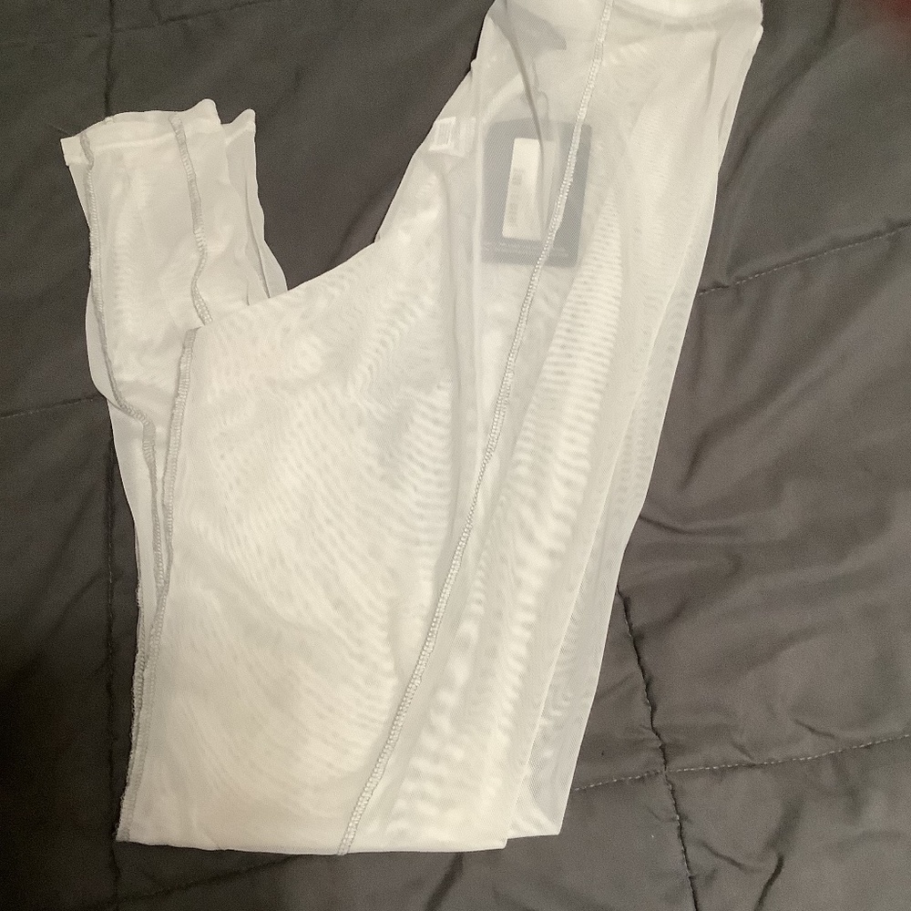 Sheer white leggings